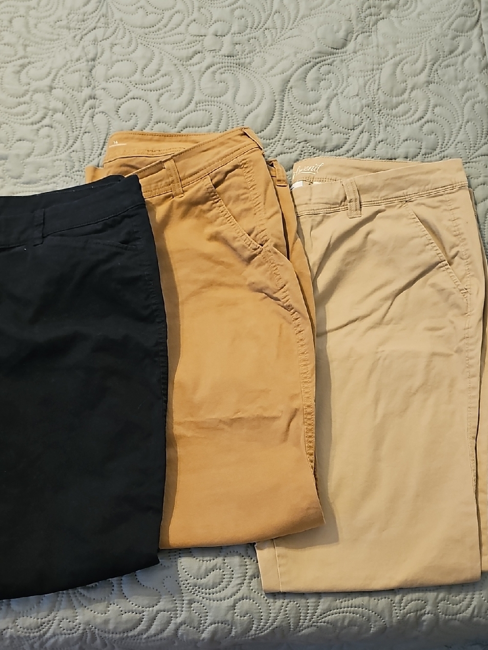 Old Navy Skinny Pants Trio - Black, Mustard, Khaki